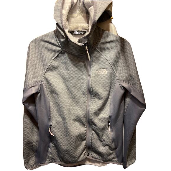 The North Face Womens M Gray Long Sleeve Full Zip Polyester Windbreaker Jacket - Picture 1 of 16